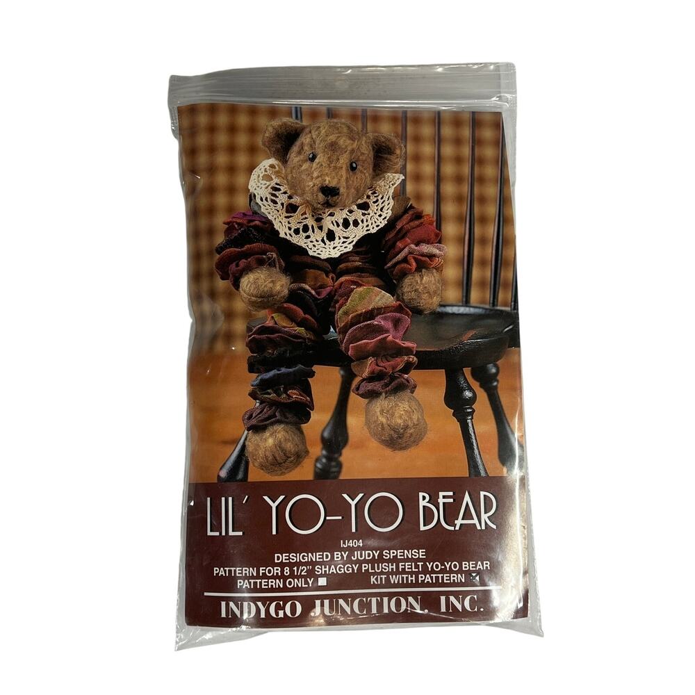 INDYGO JUNCTION Lil Yo Yo Bear Sewing Kit Judy Spence IJ404 Plush 8.5in NEW